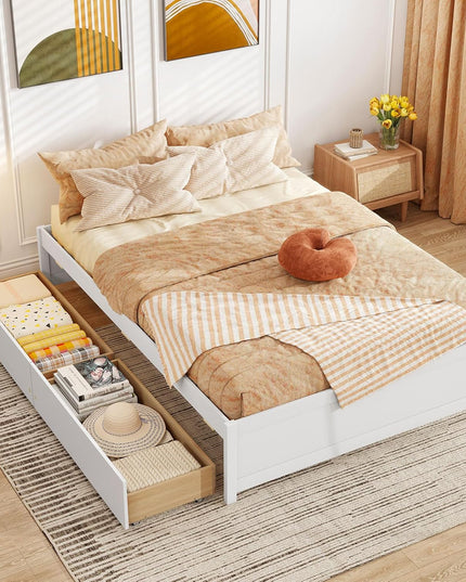 Giantex Full Size Bed Frame with 2 Storage Drawers