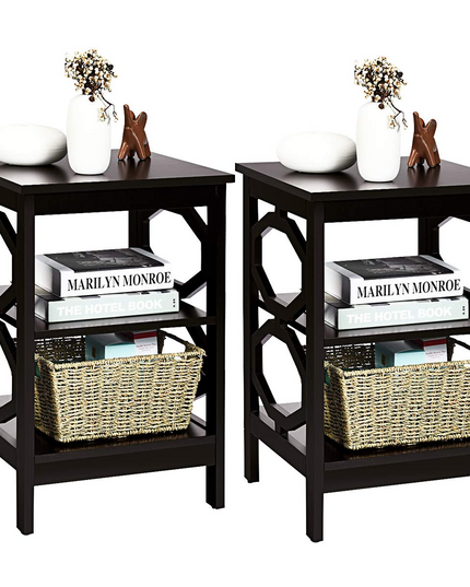 Giantex Nightstand 3-Tier End Table Multifunctional