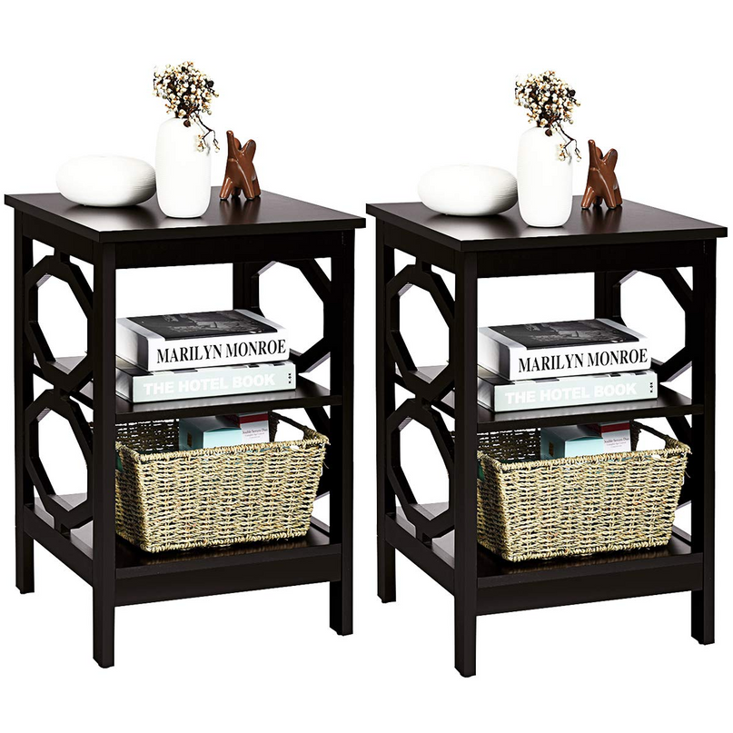 Giantex Nightstand 3-Tier End Table Multifunctional