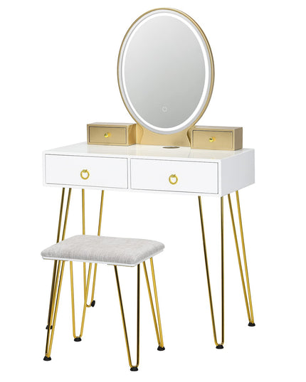 CHARMAID Vanity Set with Lighted Mirror - Giantex