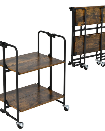 Giantex Foldable Storage Shelves with Wheels
