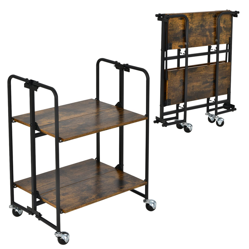 Giantex Foldable Storage Shelves with Wheels