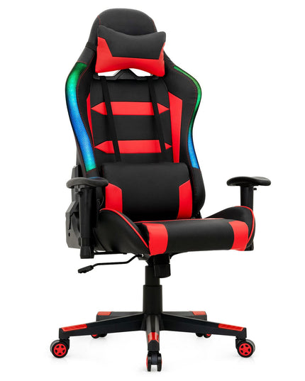 Giantex RGB Gaming Chair, Ergonomic Video Game Chair with Led Light