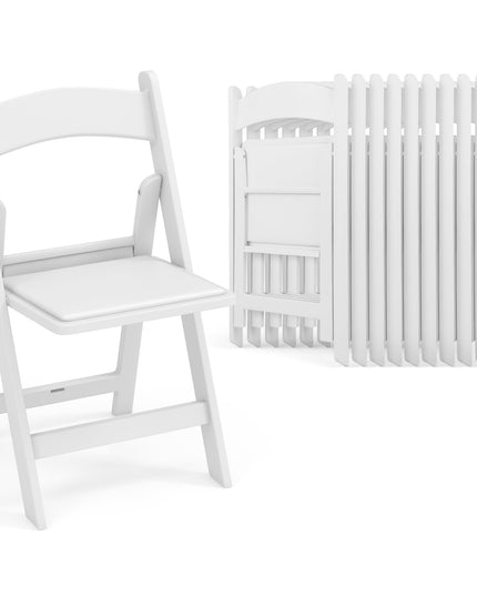 Giantex Folding Chairs with Padded Seat, All-Weather Resin Frame