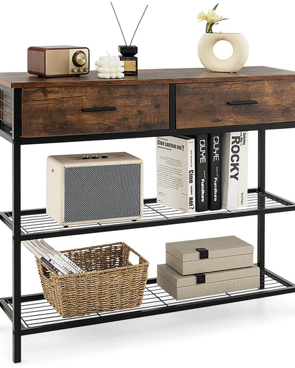 Giantex 39.5” Console Table with Storage Drawer - Entryway Table with 2 Drawers