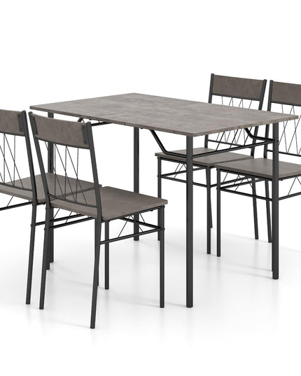 Giantex Dining Table Set for 4, 5-Piece Breakfast Nook with Kitchen Table, 4 Dining Chairs