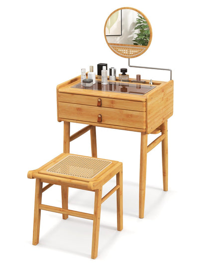 CHARMAID Makeup Vanity Table - Giantex