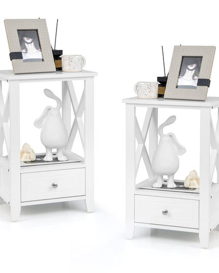 Lot de tables de chevet Giantex Modern X-Design