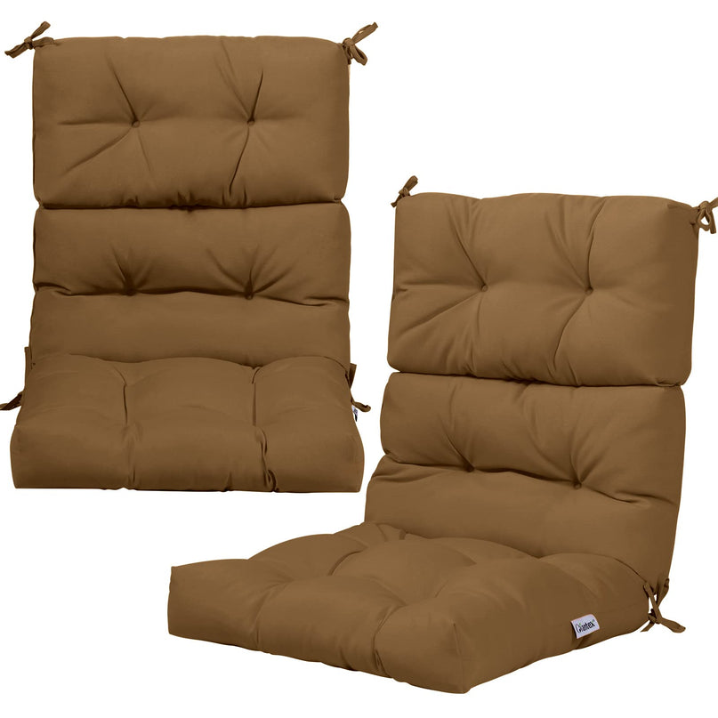 4.5 Inch Thick Outdoor High Back Chair Pads | Tufted Patio Cushion
