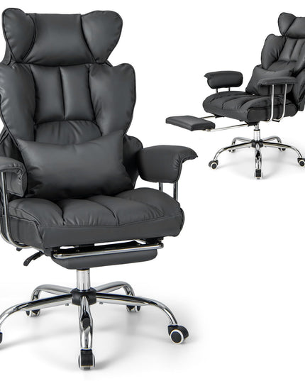 Giantex Office Desk Chair, High Back Executive Office Chair with Foot Rest and Lumbar Support
