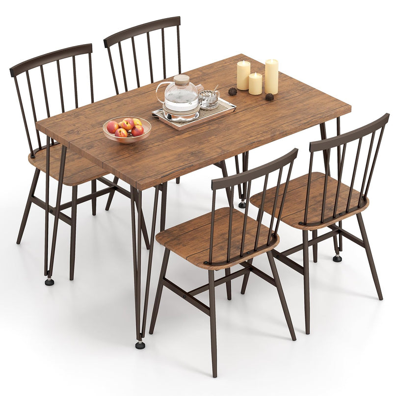 Giantex Dining Table Set for 4, Dining Set with Kitchen Table, Dining Chairs
