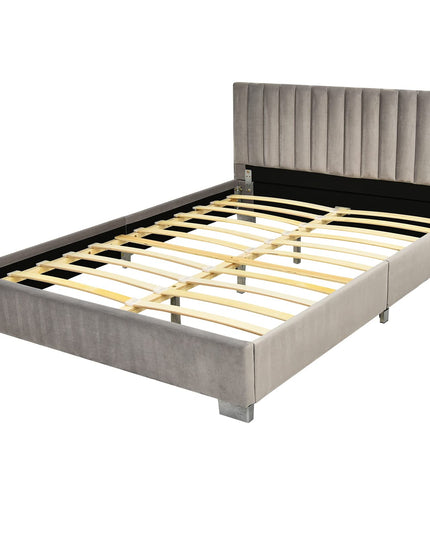 Giantex Upholstered Bed Frame, Full/Queen Size Modern Platform Bed