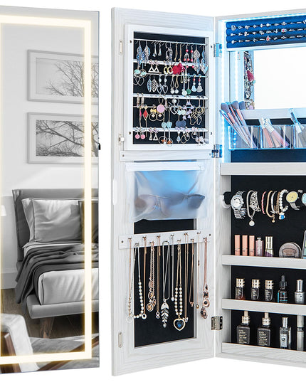 CHARMAID LED Mirror Jewelry Cabinet