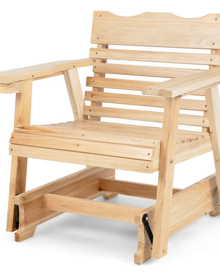 Giantex Outdoor Glider Rocking Chair - Set of 2 Wood Porch Rocker