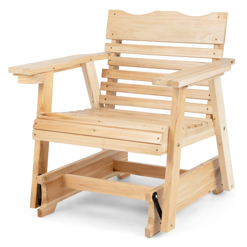 Giantex Outdoor Glider Rocking Chair - Set of 2 Wood Porch Rocker