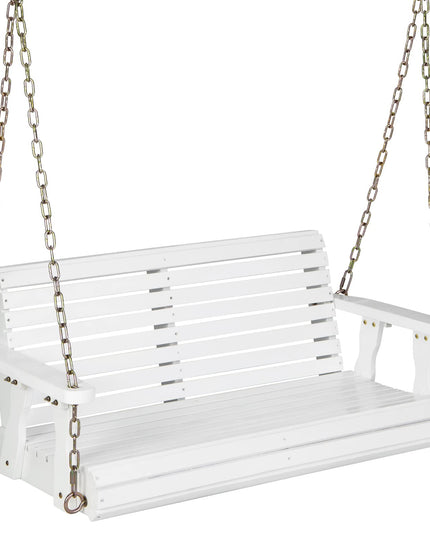 Giantex Wooden Porch Swing 2 Seat - Outdoor Swinging Chairs