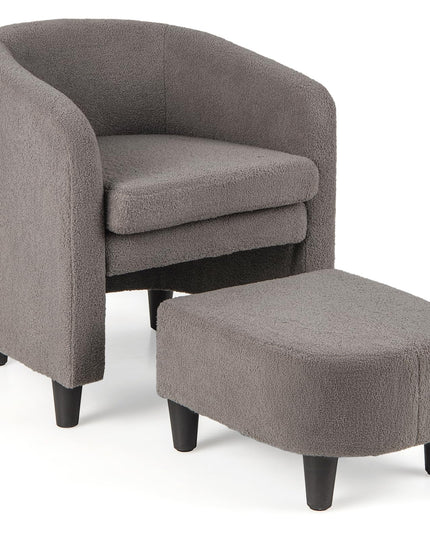 Giantex Modern Mid Century Accent Chair with Ottoman