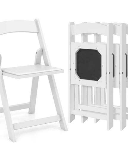 Giantex Folding Chairs, Wooden Dining Chairs Set, Padded Foldable Chairs w/Backrest