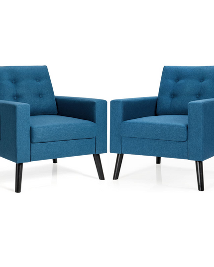 Giantex Modern Accent Chair, Mid-Century Upholstered Armchair Club Chair