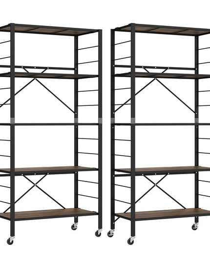 Giantex Folding Bookshelf with Wheels