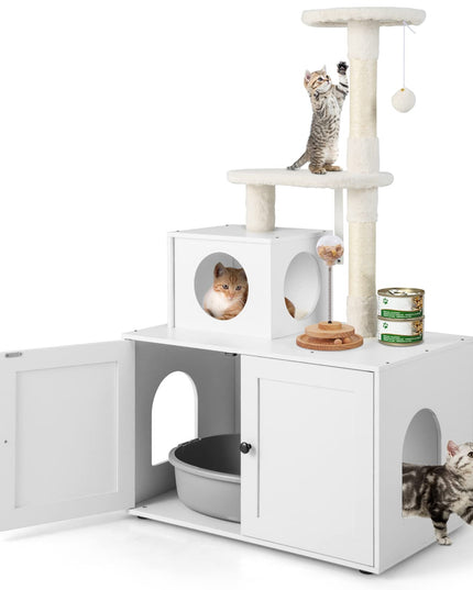 Giantex Cat Tree with Litter Box Enclosure