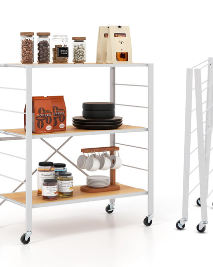 Giantex Folding Bookshelf with Wheels