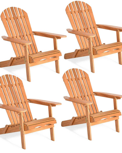 Giantex Adirondack Chair Wooden and Foldable Outdoor Lounger Chair 34"X28"X35.5"