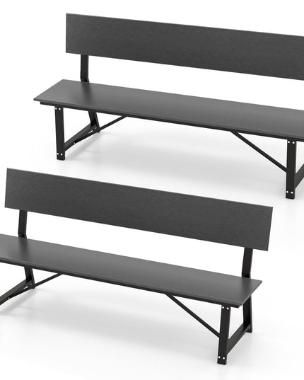 Giantex Outdoor Bench, 4-Person 72 Inches Garden Bench with Weatherproof HDPE Backrest & Seat