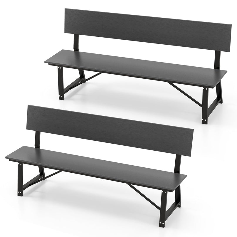 Giantex Outdoor Bench, 4-Person 72 Inches Garden Bench with Weatherproof HDPE Backrest & Seat
