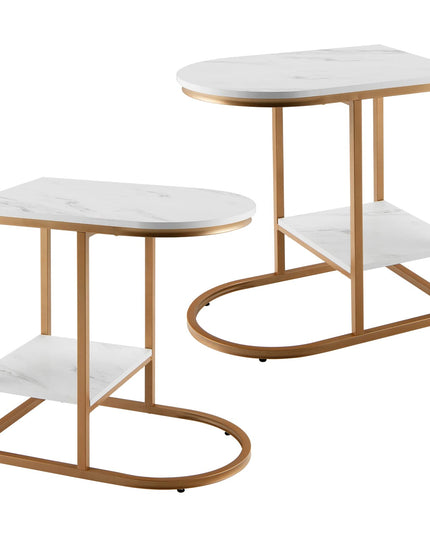 Giantex Side Table, 2-Tier C-Shaped End Table