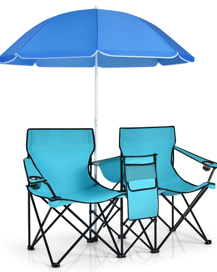 Giantex Camping Chairs Double Folding Chair with Canopy