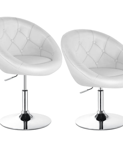Giantex Swivel Round Tufted Vanity Chair, Set of 2 Height Adjustable