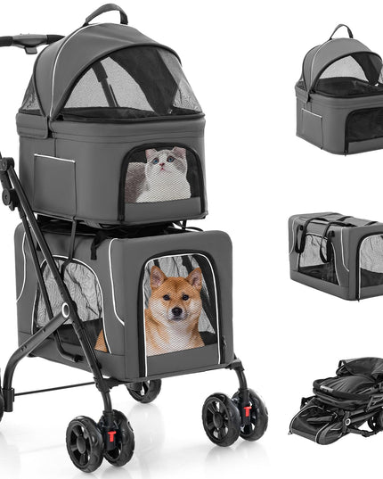 Giantex Double Dog Stroller - Pet Stroller for 2 Dogs