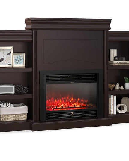 Giantex Electric Fireplace TV Stand - 1500W Electric Fireplace Inserts with 3 Flame Colors