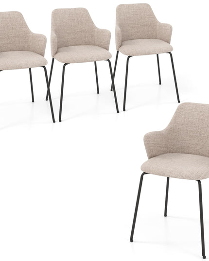 Giantex Dining Chairs Set, Upholstered Accent Chairs w/Curved Backrest