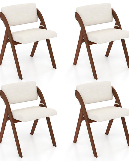 Giantex Folding Dining Chairs Set, Portable Kitchen Chairs with Padded & Seat Backrest
