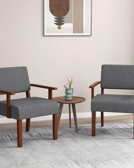 Giantex Modern Accent Chair, Linen Living Room Arm Chair w/Soft Padded Seat & Backrest