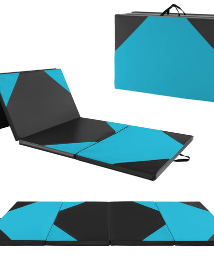 Giantex 4'x10' Gymnastics Mat, 2" Thick Folding Tumbling Mat with Carrying Handles