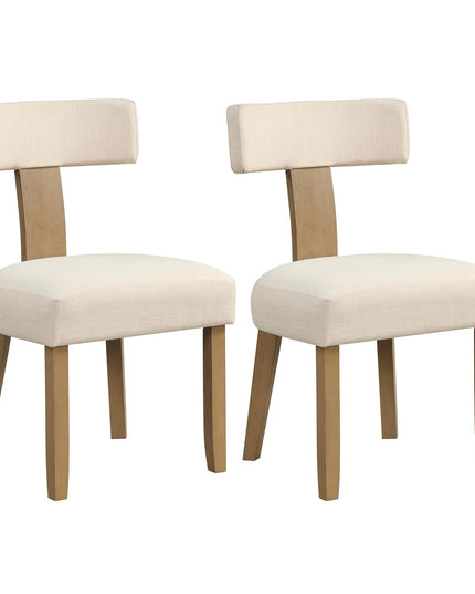 Giantex Upholstered Dining Chairs Set, Mid Century Modern Kitchen Chairs w/Curved Backrest & Rubber Wood Legs