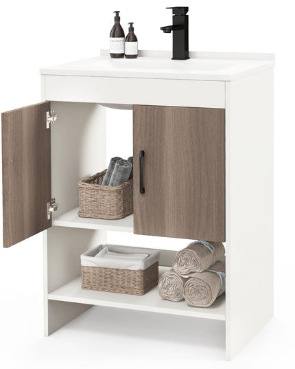 Giantex Bathroom Vanities with Vessel Sink - Bathroom Sink Cabinet with Doors