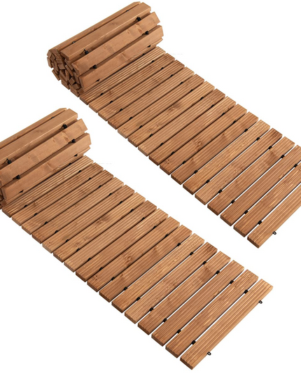 Giantex 8ft Wooden Garden Pathway