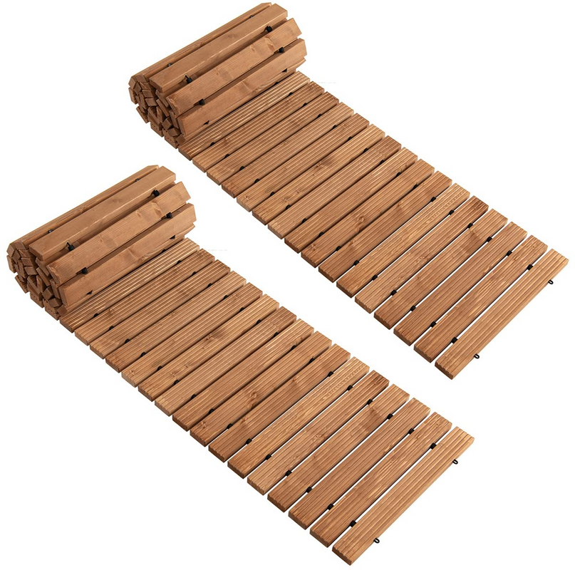 Giantex 8ft Wooden Garden Pathway