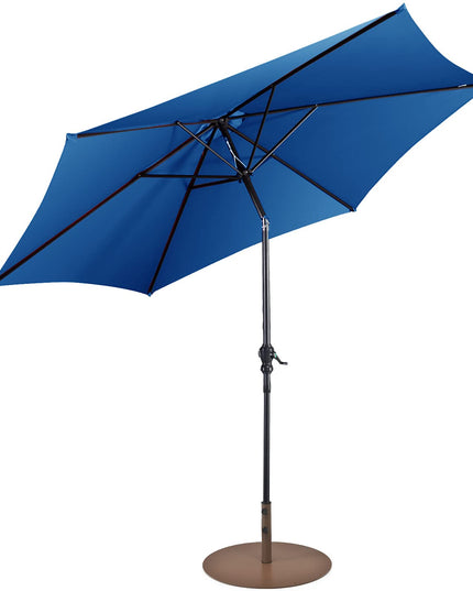 Giantex Patio Umbrella with Base Stand, 10ft Market Umbrella with 59 LBS Heavy-Duty Round Umbrella Stand