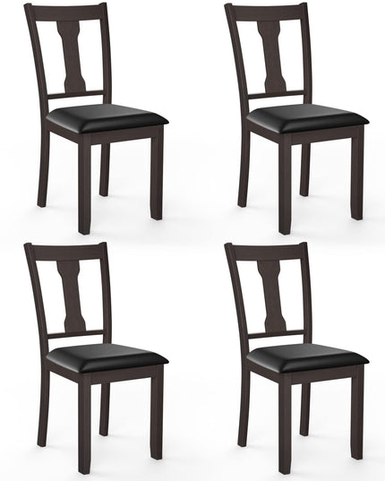 Giantex PVC Leather Modern Wood Dining Side Chair