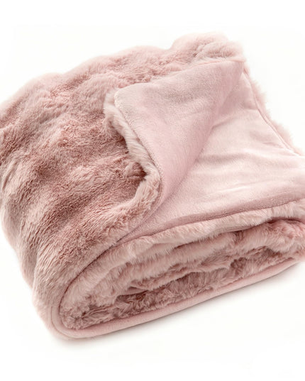 Giantex Couverture polaire en fausse fourrure pelucheuse douce en imitation fourrure de lapin bulles