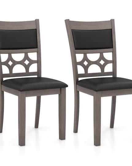 Giantex Wooden Dining Chairs, Farmhouse Armless Kitchen Chairs w/Padded Backrest & Seat