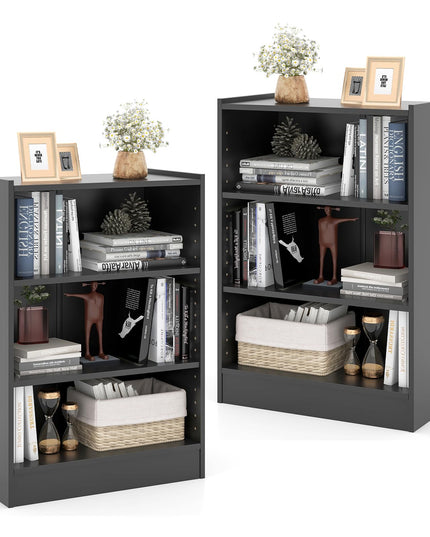 Giantex 3-Cube Bookcase White - 3-Tier Modern White Open Bookshelf with Adjustable Shelves