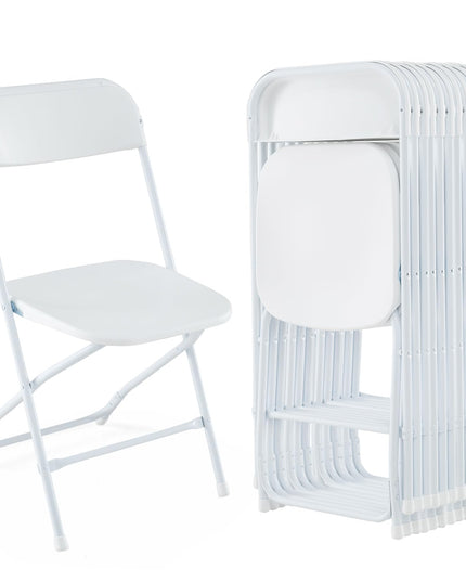 Giantex Folding Chair with Plastic Seat & Back, Heavy-Duty Metal Frame