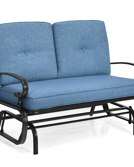 Giantex Outdoor Glider Bench Patio Loveseat with Cushions