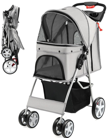 Folding Dog Stroller, Pet Stroller for Small Medium Dogs Cats Puppy